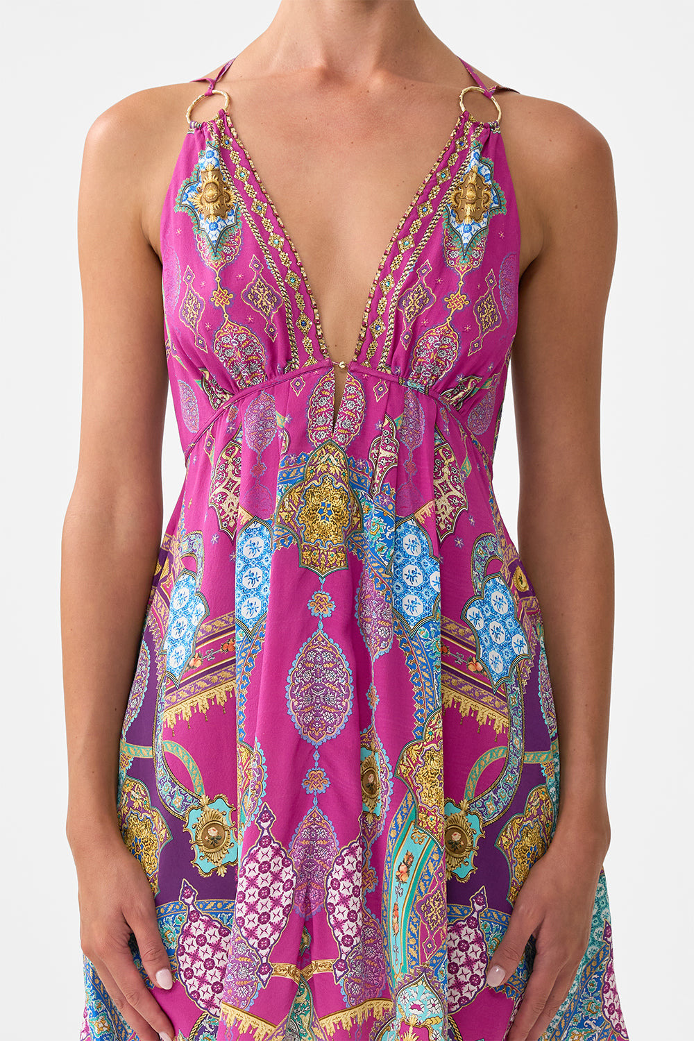 SHORT FLARED DRESS WITH HARDWARE - 6