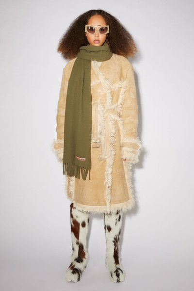Acne Studios Fringe wool scarf - Narrow - Hunter green outlook