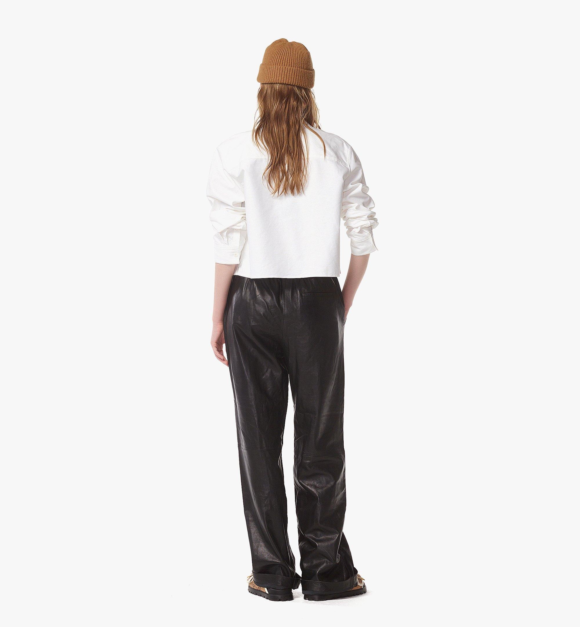 Cropped Oxford Shirt with Jacquard Pocket - 5