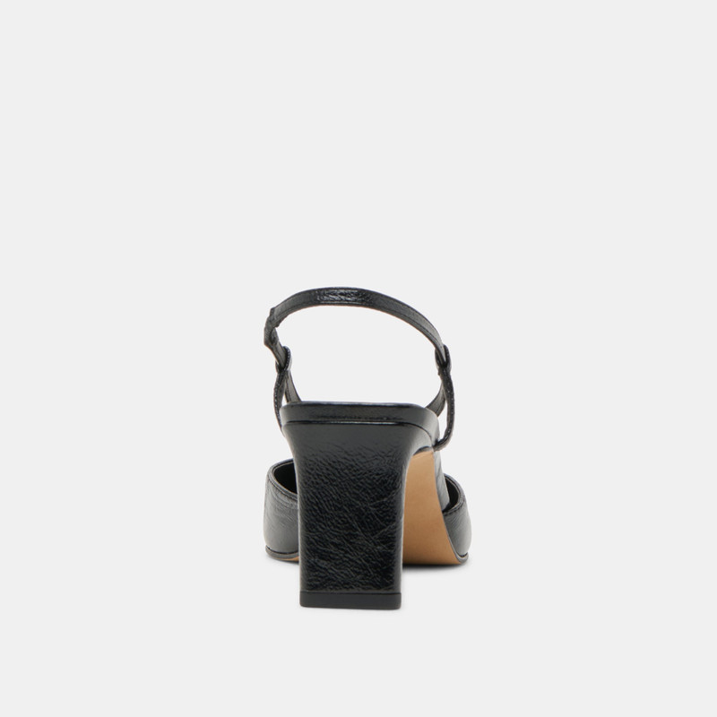 GINAY HEELS BLACK LEATHER 9