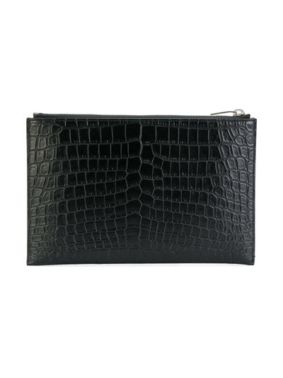 SAINT LAURENT mini tablet crocodile-embossed sleeve outlook