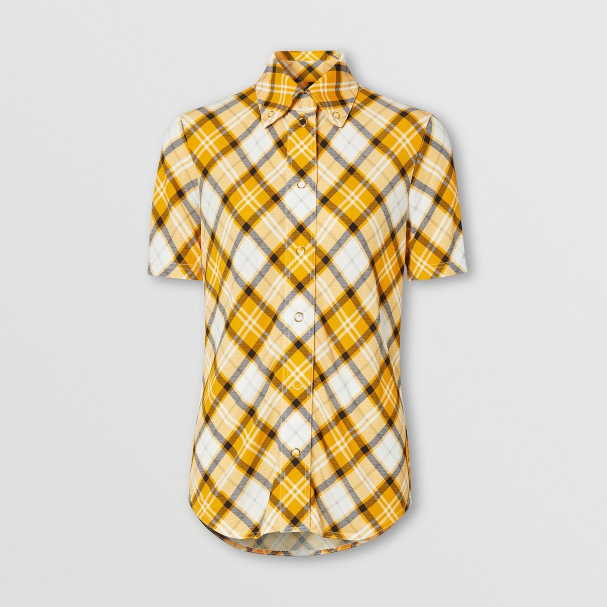 Short-sleeve Check Jersey Shirt - 1