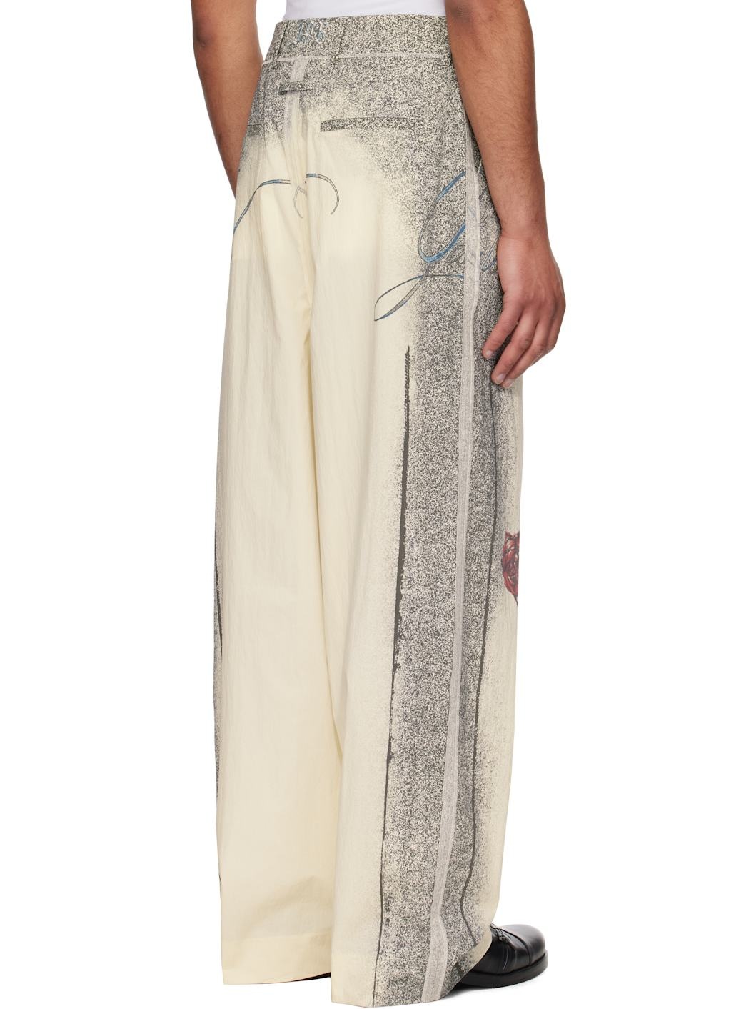 Beige 'The Multi-Tattoo' Suit Trousers - 3