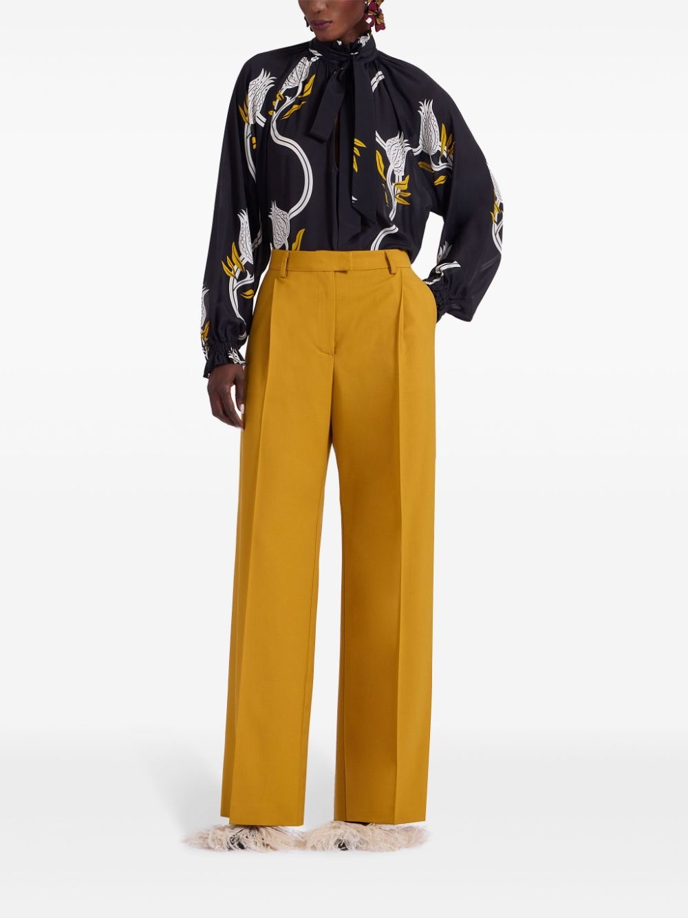 pressed-crease flared trousers - 2