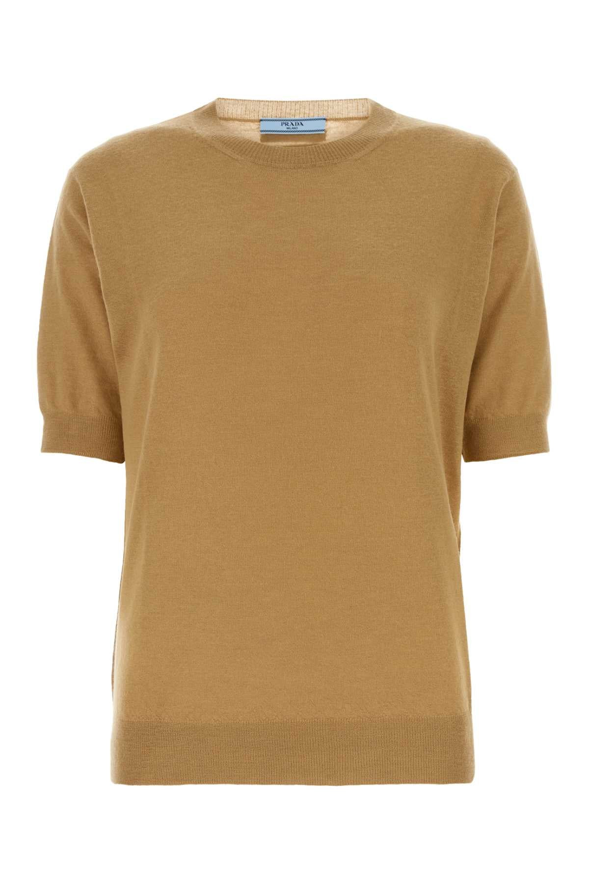 Prada Women Camel Cashmere Sweater - 1