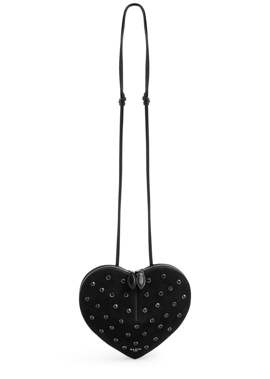 Alaïa Le Coeur Crystal-embellished Suede Cross-body bag - 1