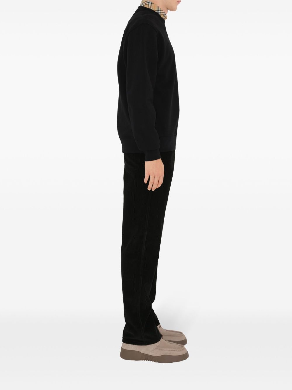 check-patch cotton sweatshirt - 3