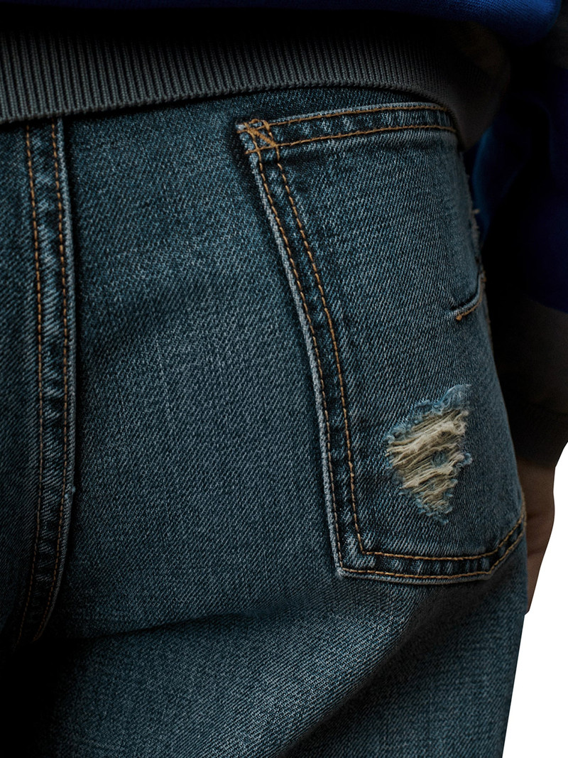 WIDE COTTON TWILL JEANS 4
