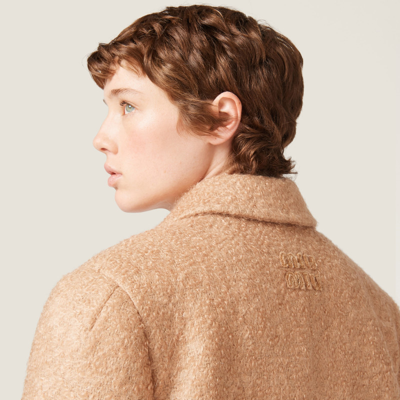 Padded single-breasted tweed coat 5