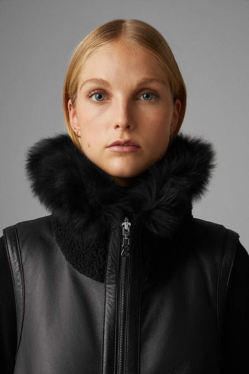 Lima Reversible lambskin waistcoat in Black 5