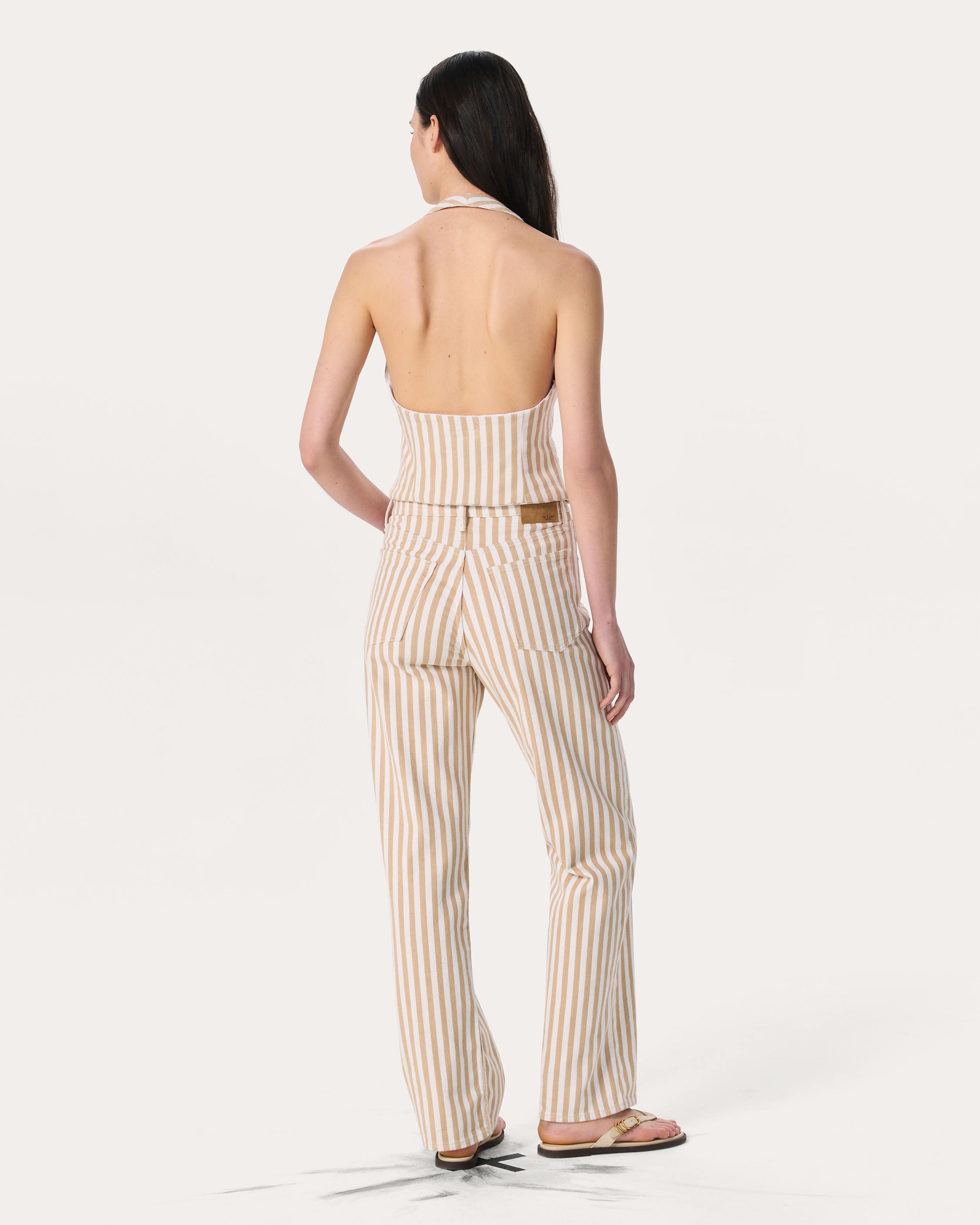 Ethel Striped Denim Vest
Vintage Stretch in Tan Stripe - 6