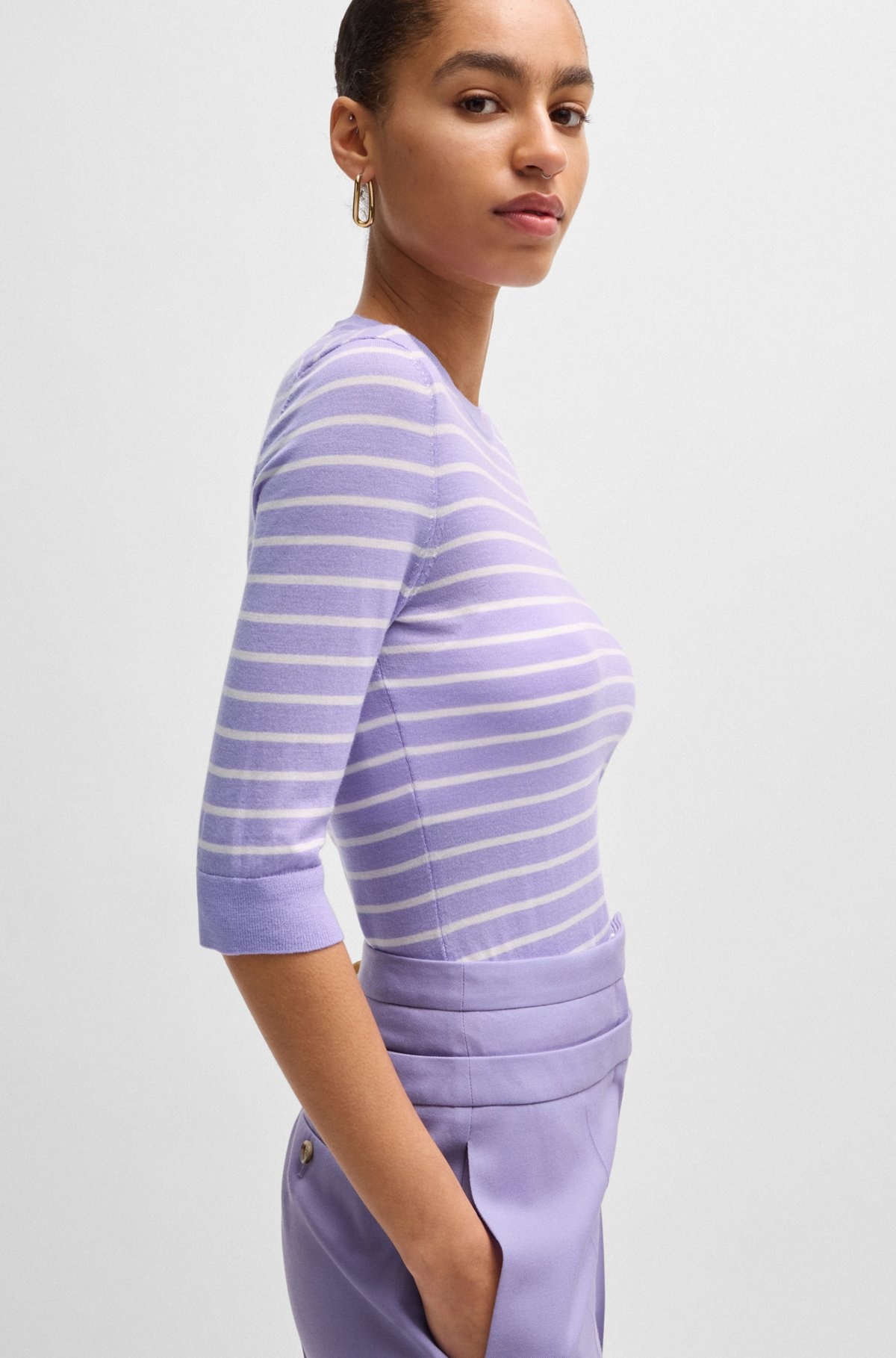 MERINO-WOOL SWEATER WITH BRETON STRIPES - 5