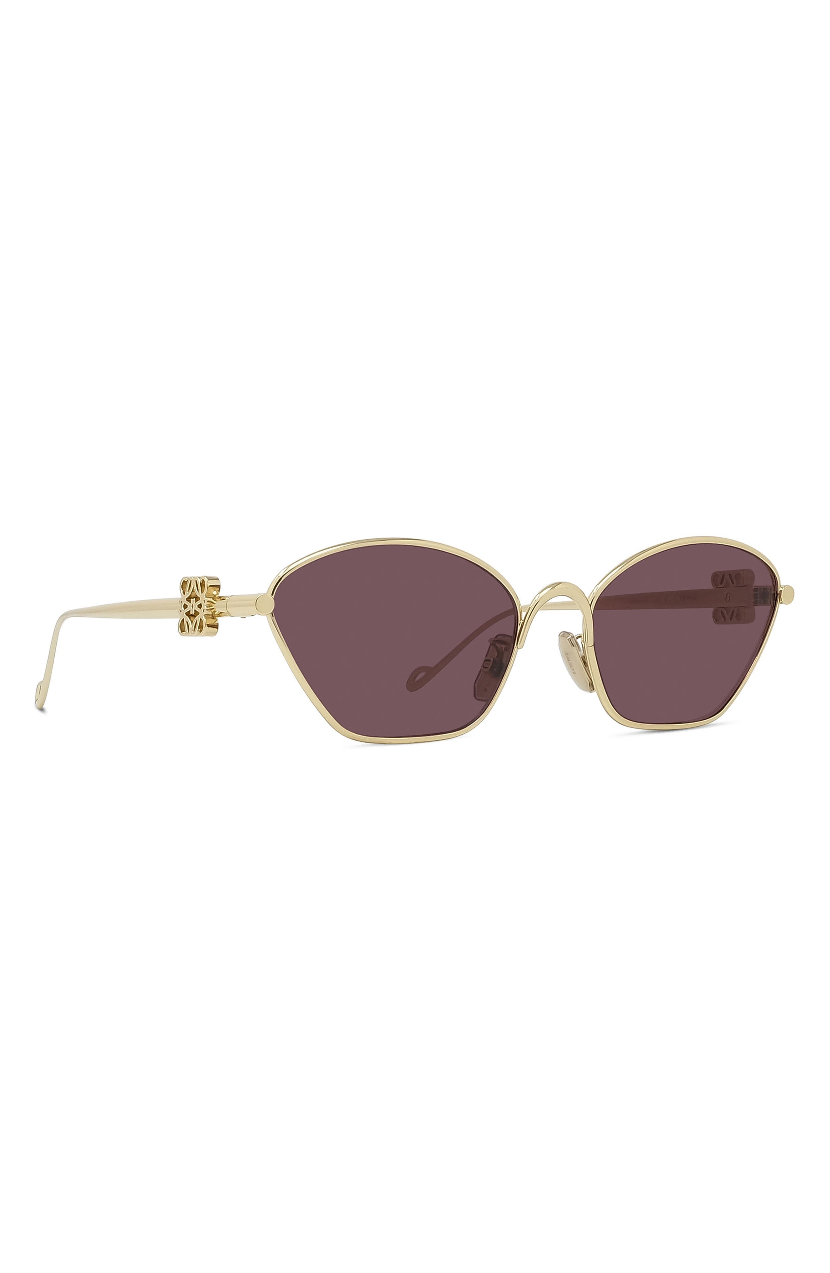 Loewe 57mm Cat Eye Sunglasses in Shiny Endura Gold /Violet at Nordstrom - 7