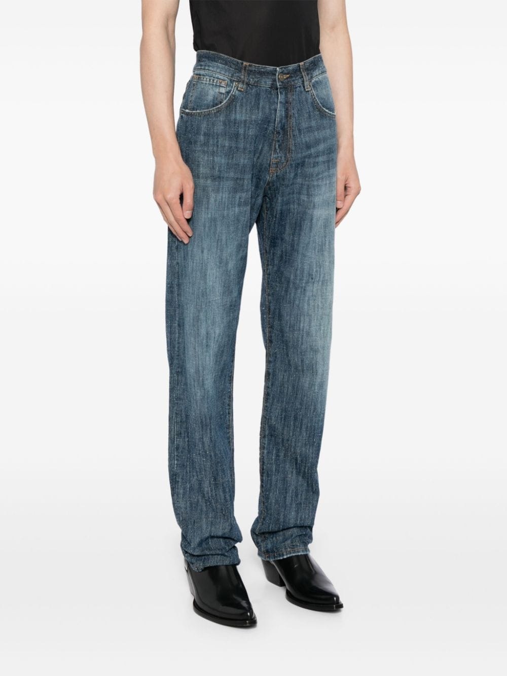 faded cotton jeans - 3