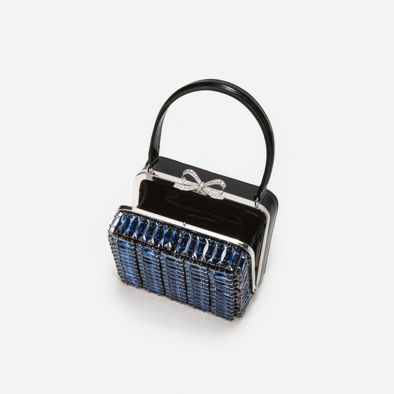 self-portrait Navy Crystal Micro Bag outlook