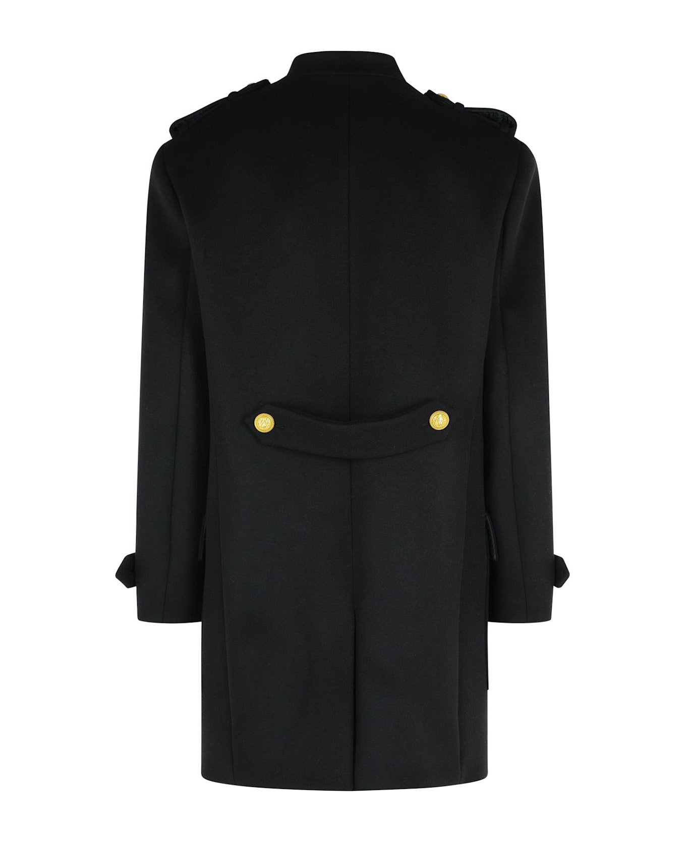 Black Wool And Cashmere Coat - 3
