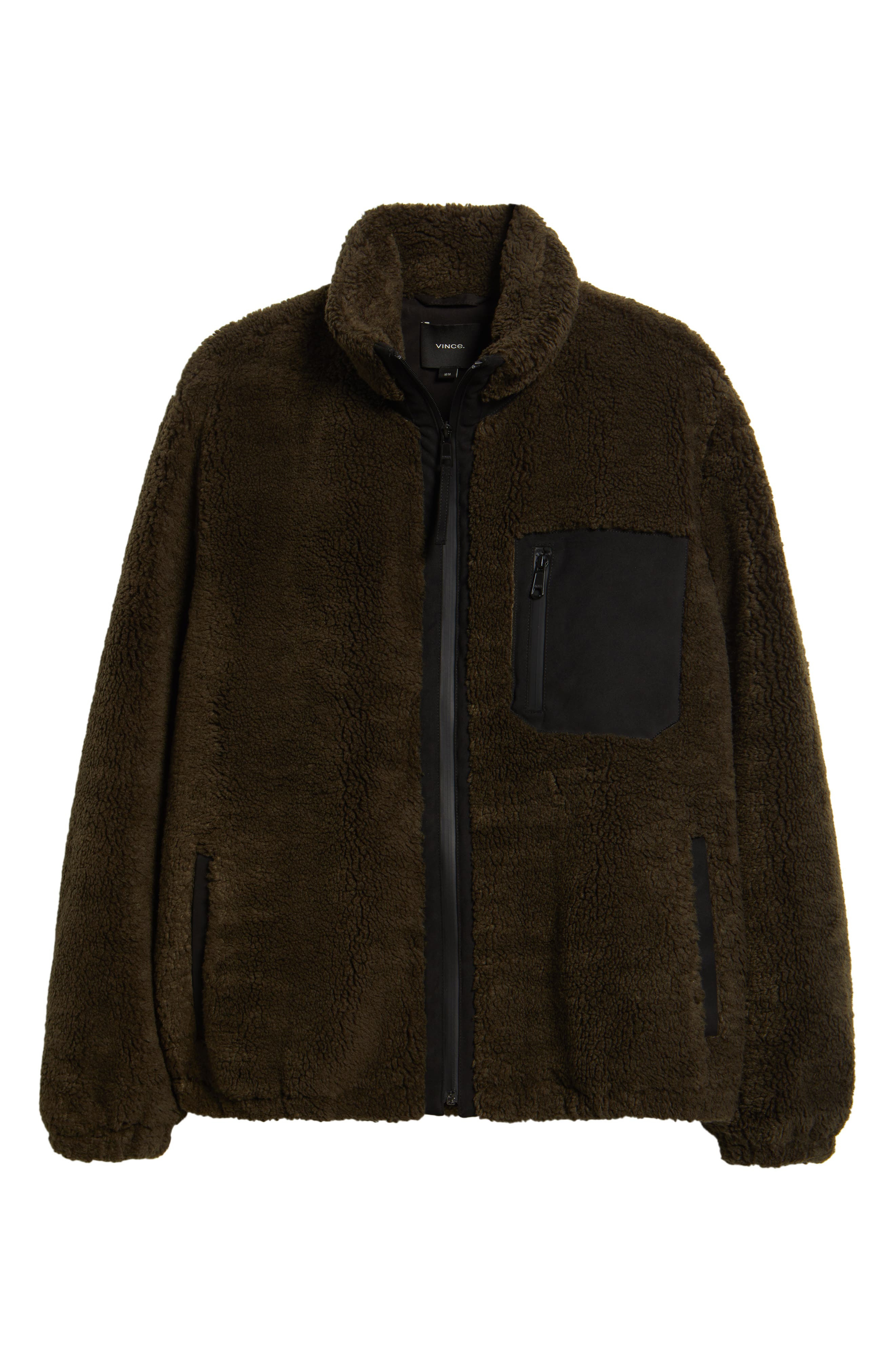 Vince Fleece Zip Jacket in Dark Leaf at Nordstrom - 5