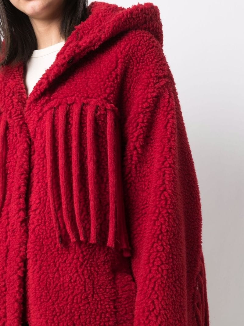 fringed belted coat - 5