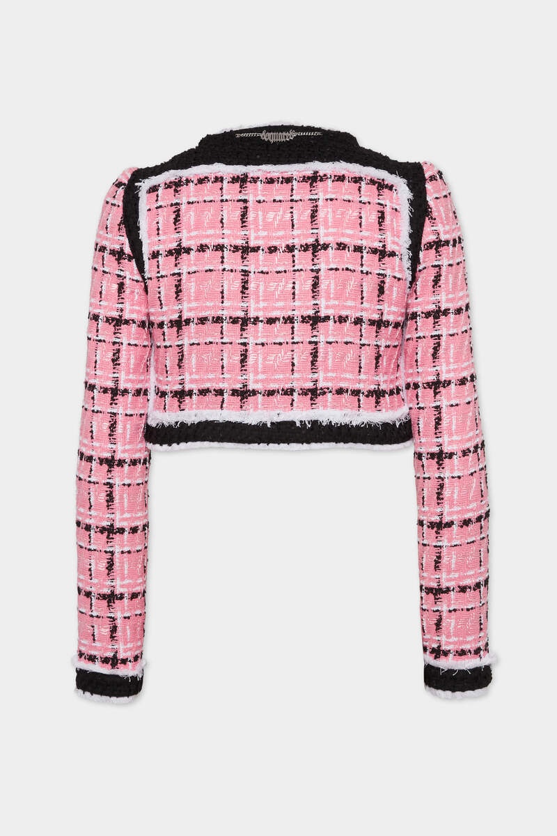 BOUCLÉ LONG SLEEVES CROPPED JACKET - 2