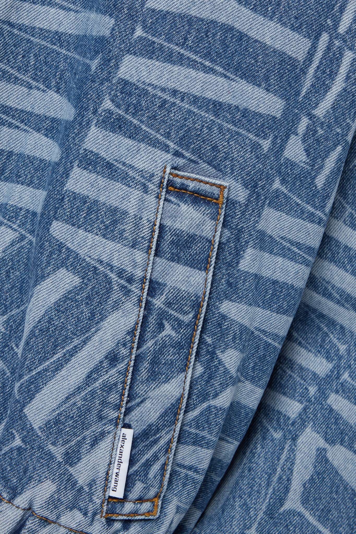 Oversized printed denim jacket - 4