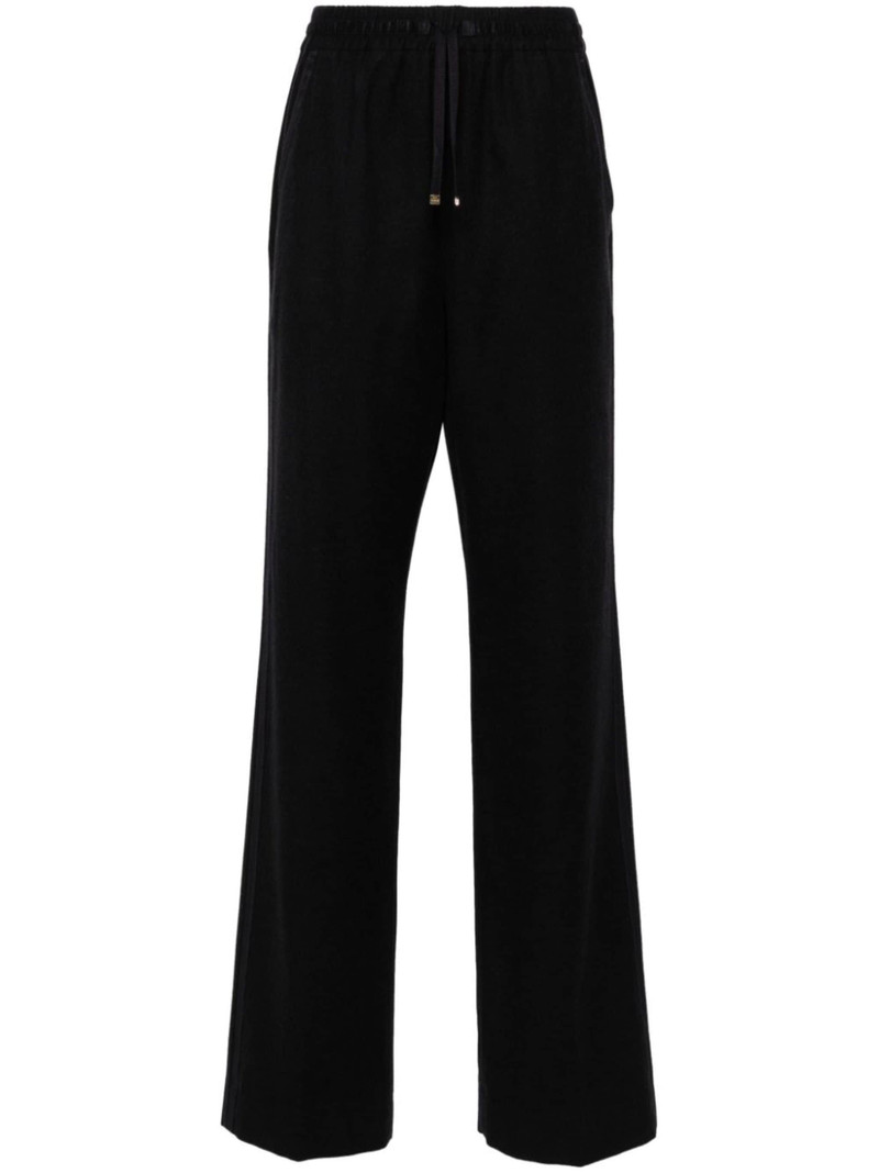 logo-appliqué felted straight trousers 1