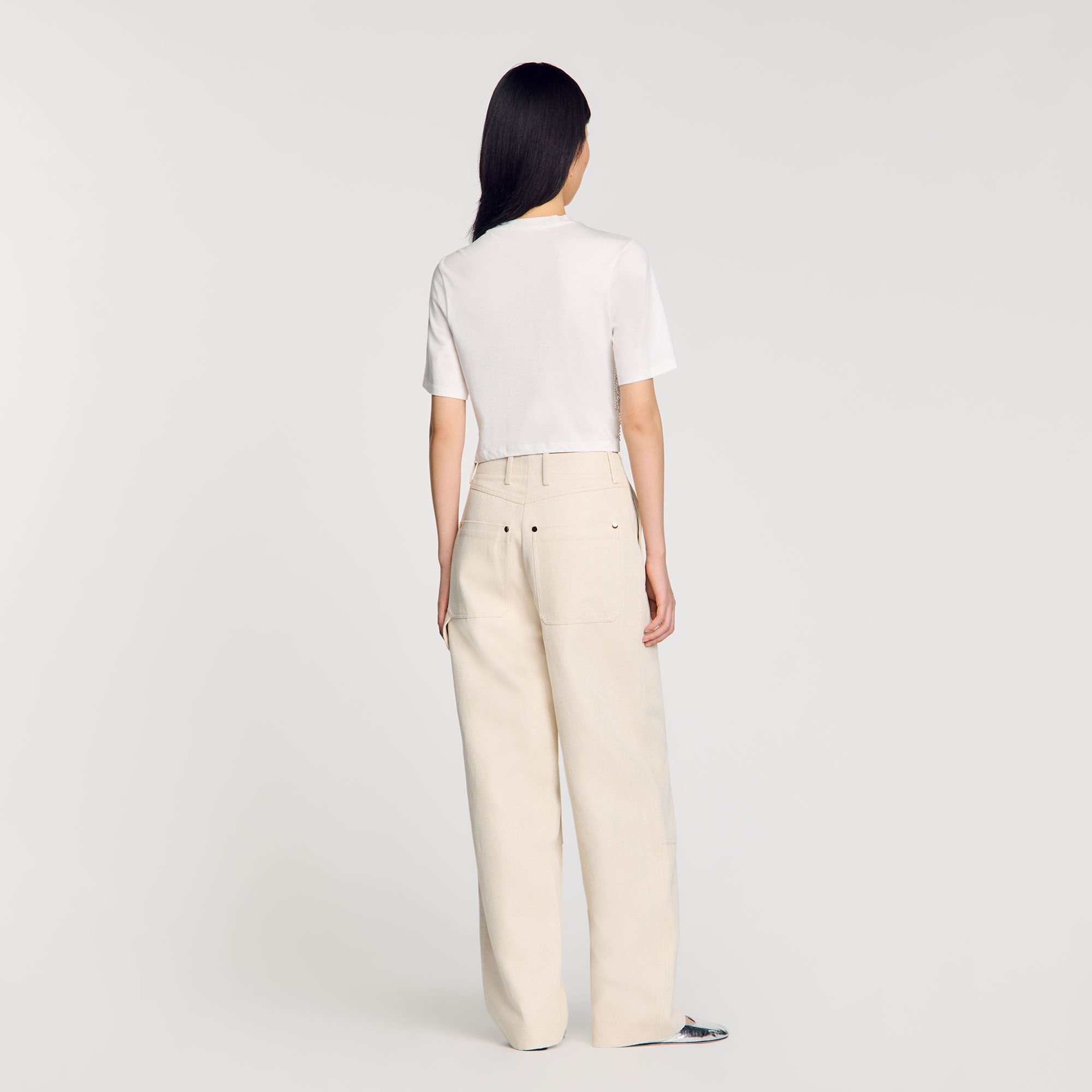 BEADED CROPPED T-SHIRT - 5