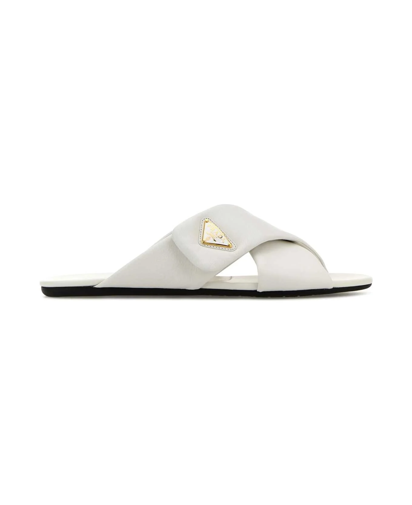 White Nappa Leather Slippers - 1