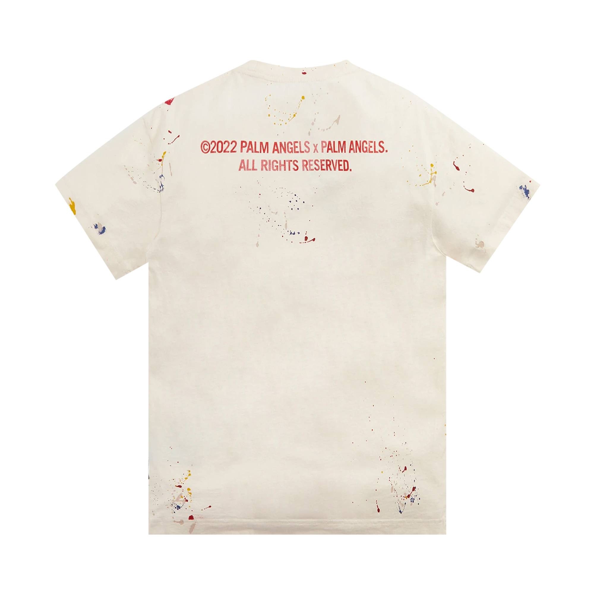 Palm Angels PXP Painted Classic Tee 'Off White/Red' - 2