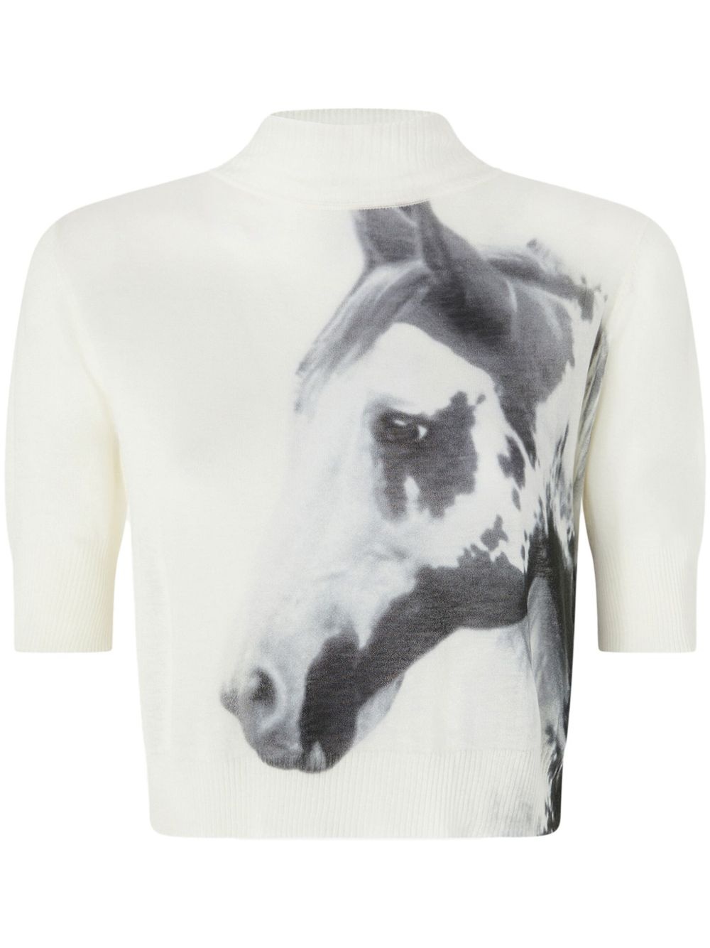 horse-print knit top - 1