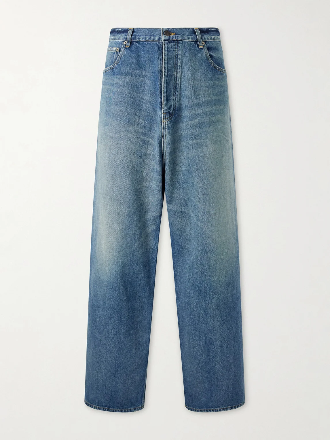 Wide-Leg Distressed Jeans - 1