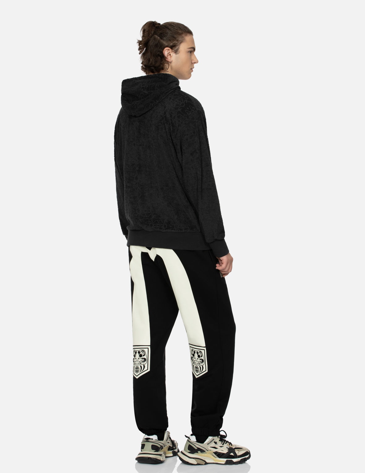 POCKET-SHAPED DARUMA AND SEAGULL PRINT STRAIGHT FIT SWEATPANTS - 3