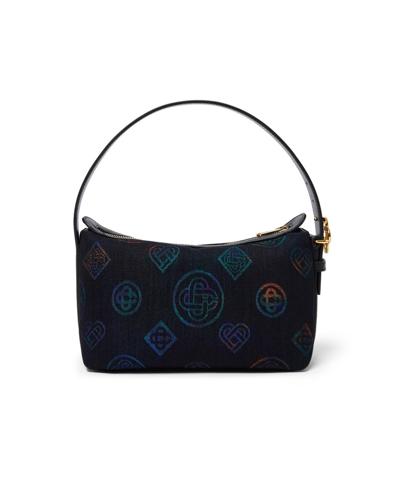 Blue Leather Logo Bag 1