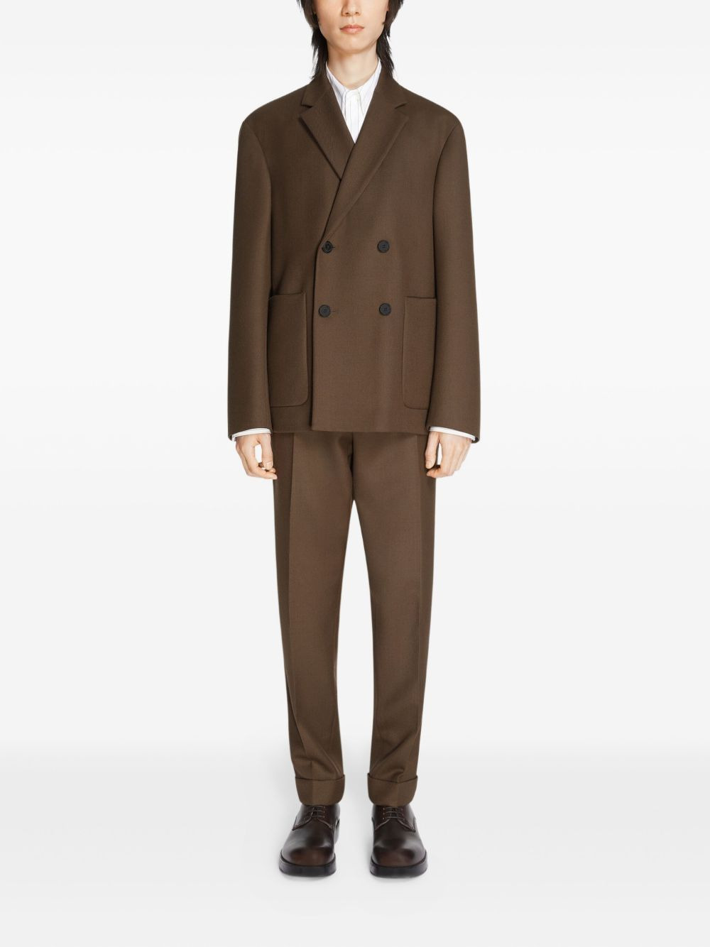 wool double-breasted blazer - 2