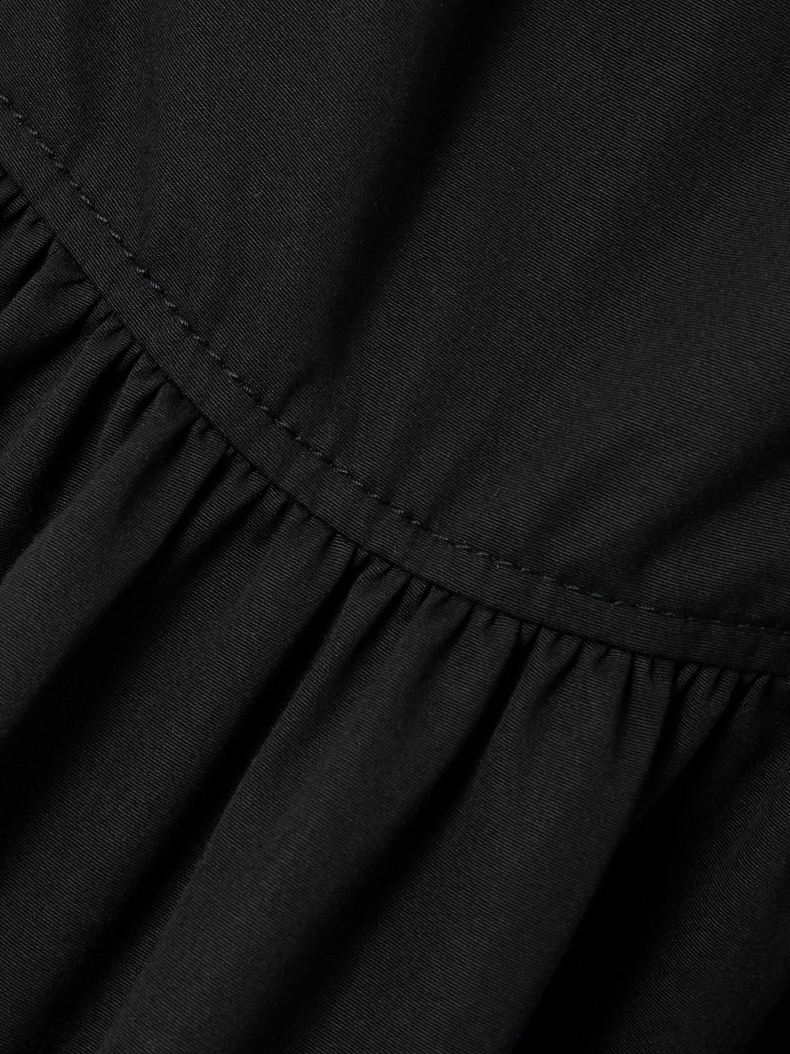 Pleated cotton-poplin midi dress Black - 4