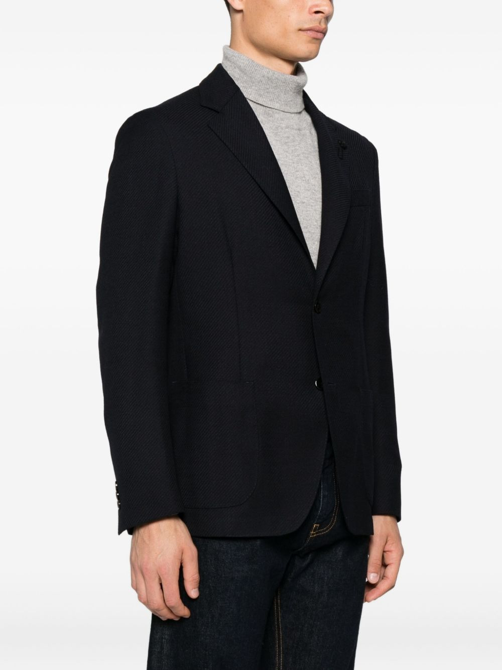 patch-pocket single-breasted blazer - 3