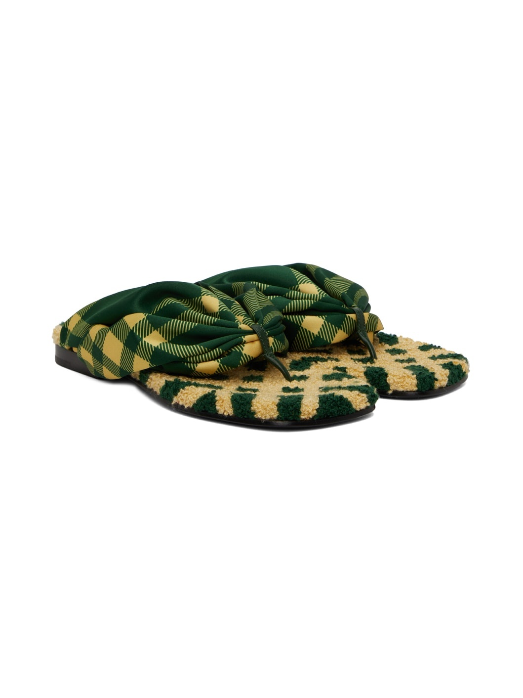 Green & Yellow Check Pool Slides - 4