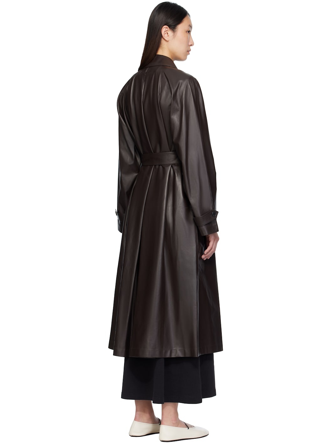 Brown Ryota Leather Coat - 3