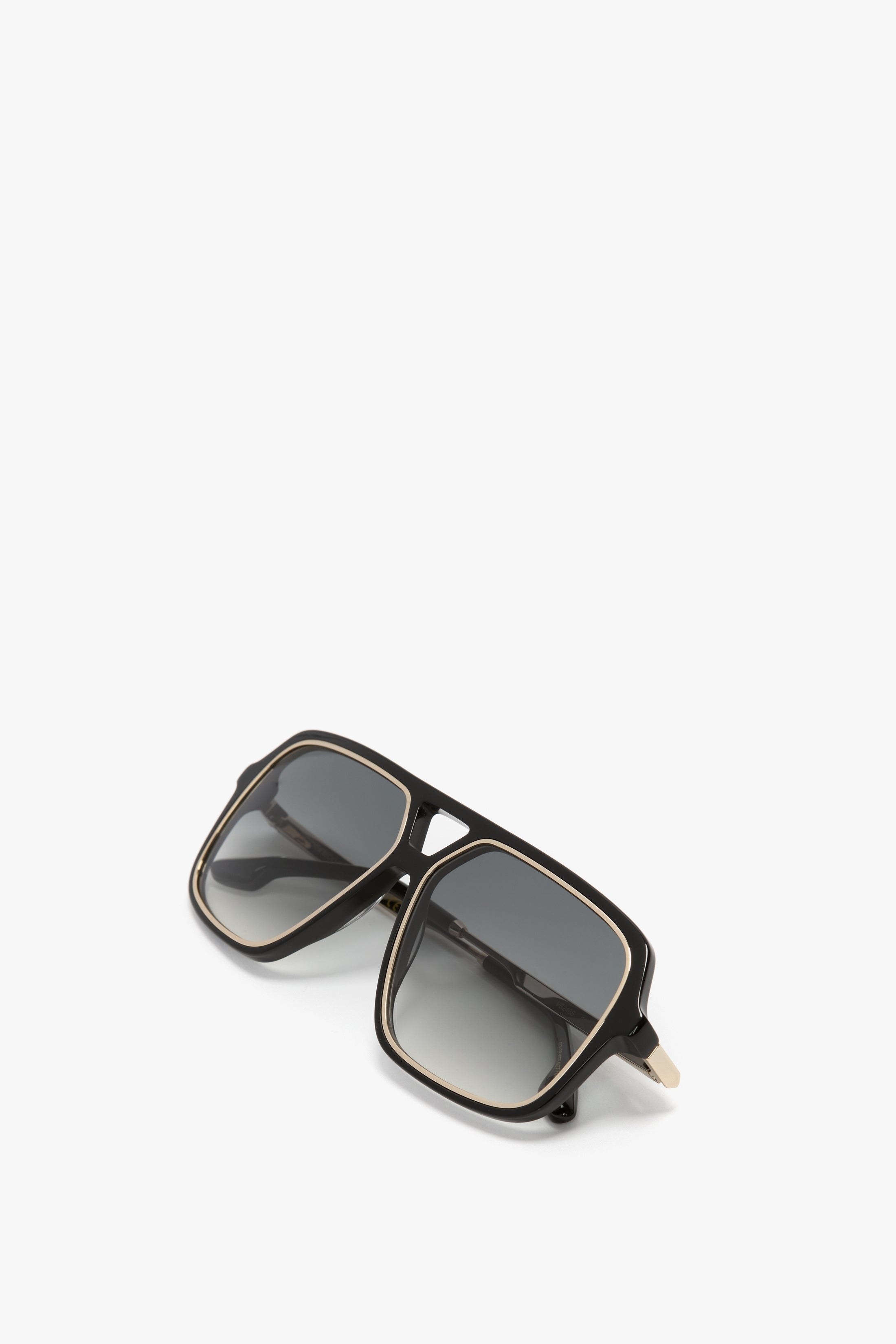 Double Bridge Aviator Sunglasses In Black - 6