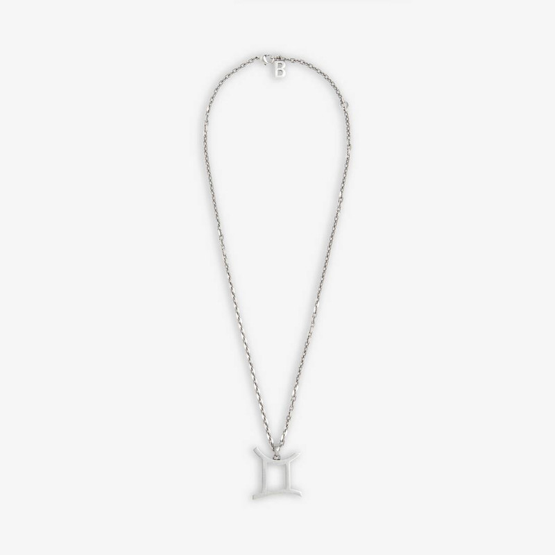 Women's Zodiac Sign Gemini Necklace in Silver 3