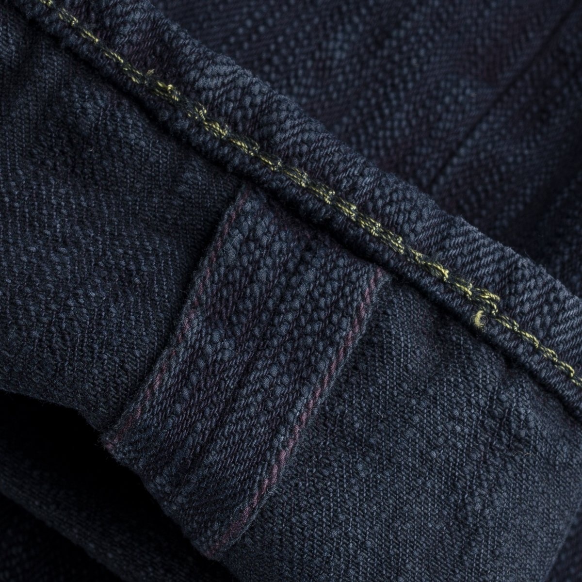 IH-777S-SLBod 16oz Slubby Selvedge Denim Slim Tapered Cut Jeans - Indigo Overdyed Black - 12