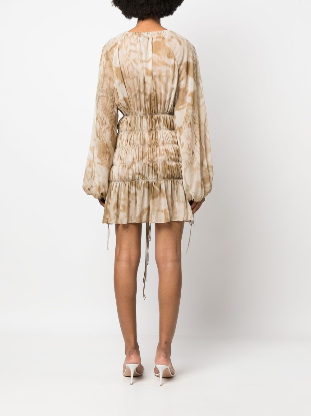 gathered-detailing long-sleeve dress - 4