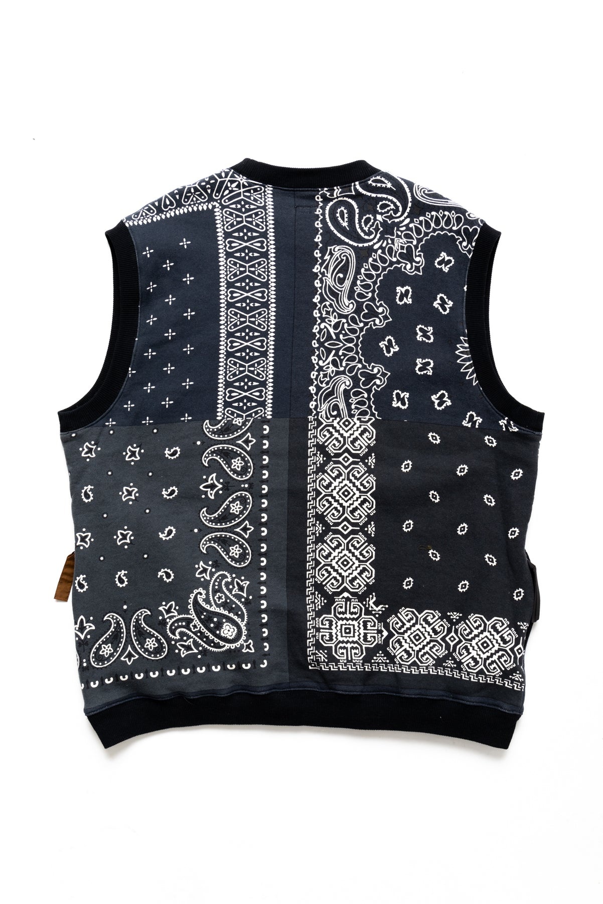 30/-SWT Knit Bandanna BIG Vest - Black - 3