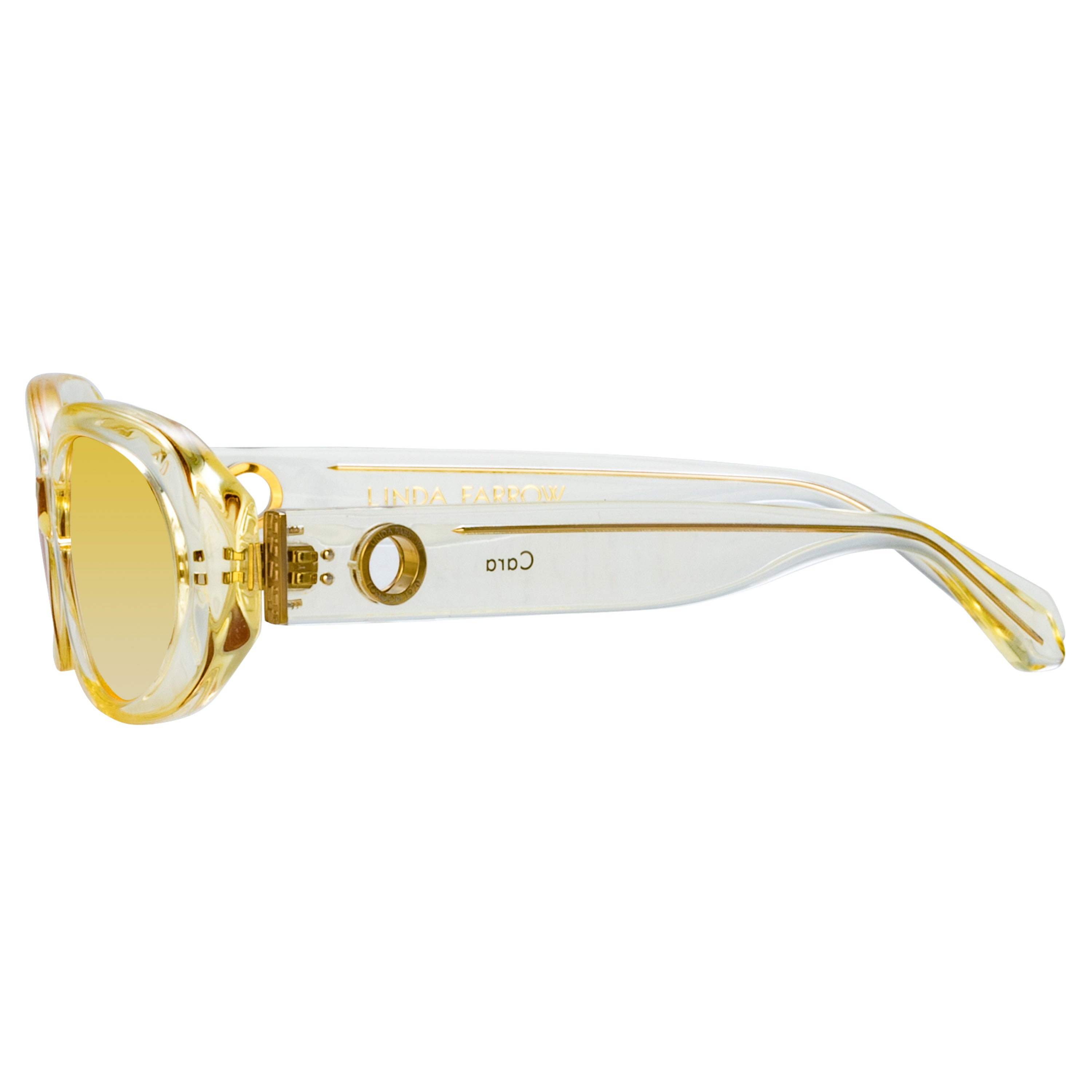 CARA OVAL SUNGLASSES IN YELLOW - 4