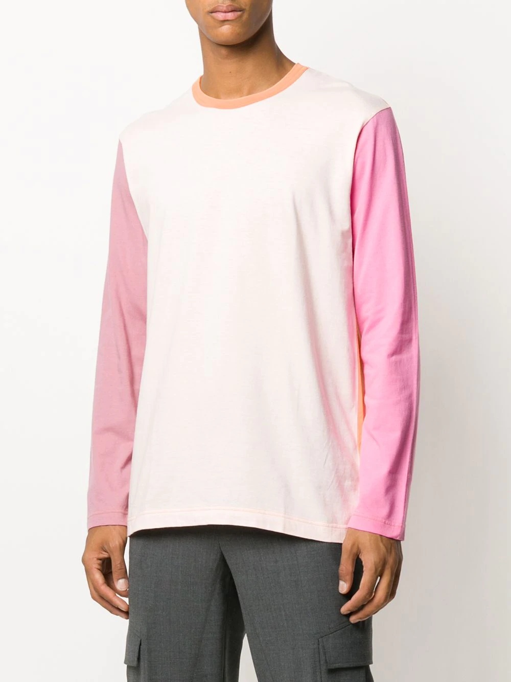 colour-block long-sleeved top - 3