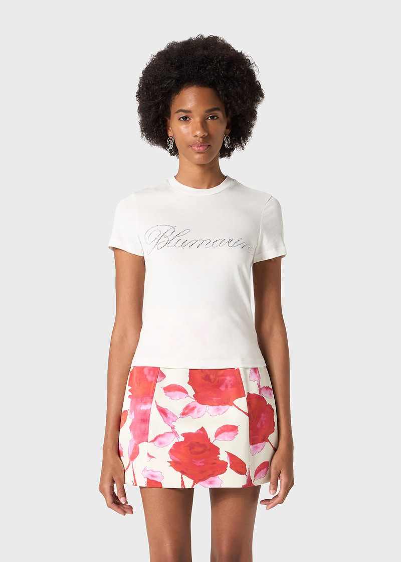 T-SHIRT WITH BLUMARINE RHINESTONE EMBROIDERY 3