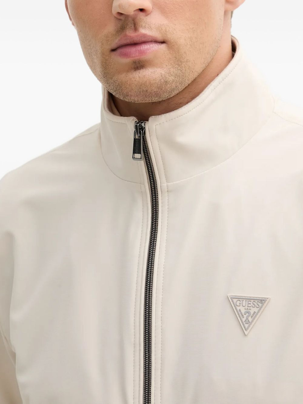 logo-plaque zip-front jacket - 4