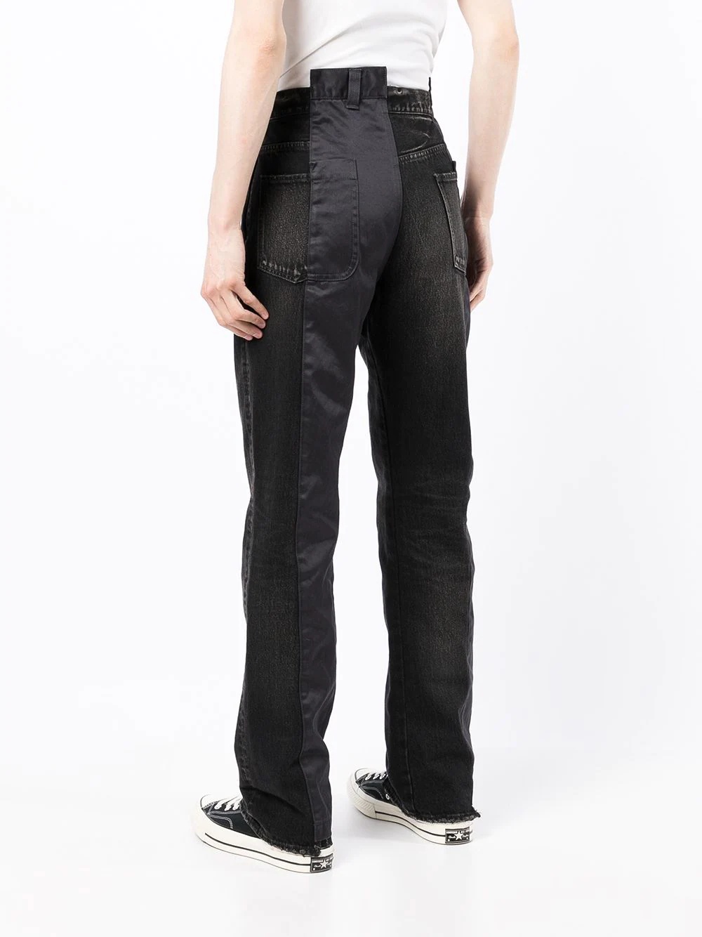 panelled straight-leg jeans - 4