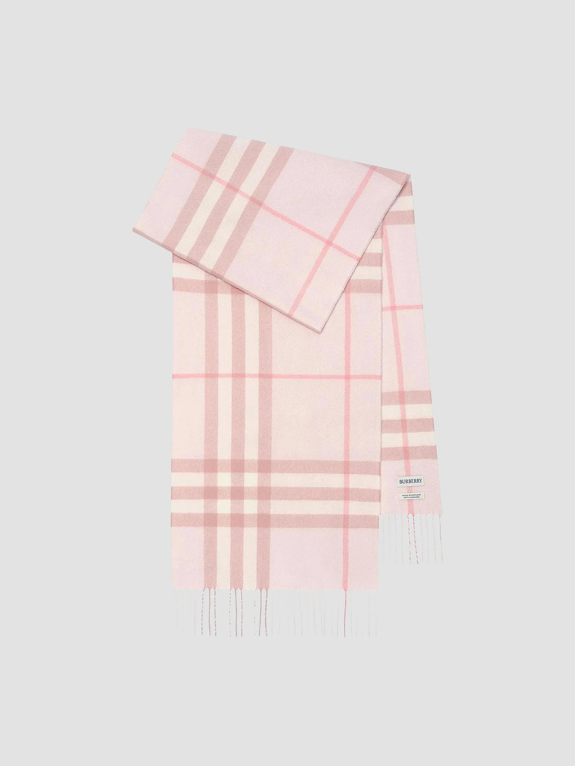 Women's Check Cashmere Scarf - Quartz Pink - 1