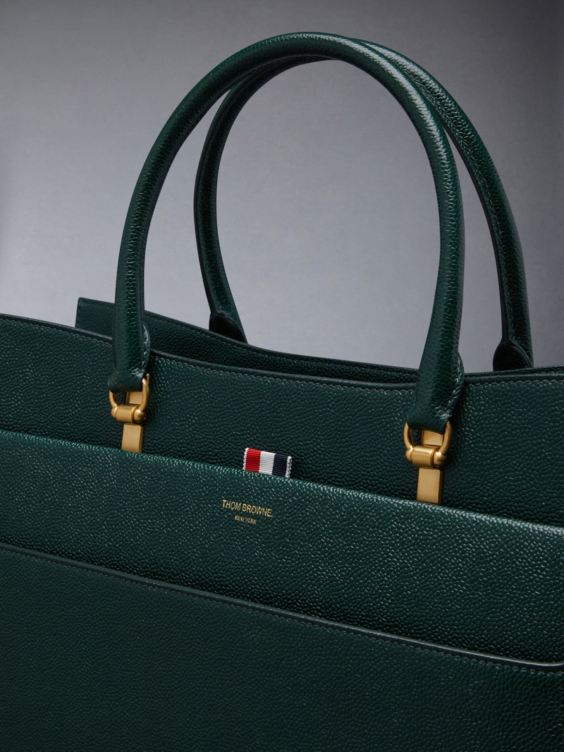 Pebble Grain Leather Large Duet Tote 6