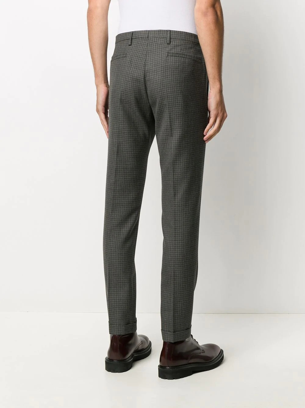 high-rise copped houndstooth trousers - 4